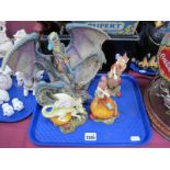 Enchanted Figure of a Dragon, and other with Enchanted figures:- One Tray.