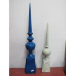 Two Modern Obelisk Type Ornaments, 45.5cm and 61cm high (2)