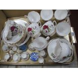 Coalport Miniature Cup and Saucer 'Ming Rose' Pattern, Wedgwood Jasper Ware Miniature cup and