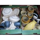 Maddock's Ivory Ware Dinner Service, of thirty one pieces, stoneware jars, etc:- Two Boxes.