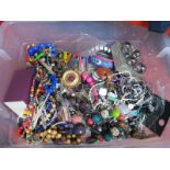 A Mixed Lot of Assorted Costume Jewellery, including beads, bangles, etc :- One Box