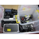 Batteries, battery charger and leads, (all untested sold for parts only).