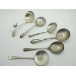 Hallmarked Silver Preserve Spoons, sauce ladles, a sifter spoon, etc.