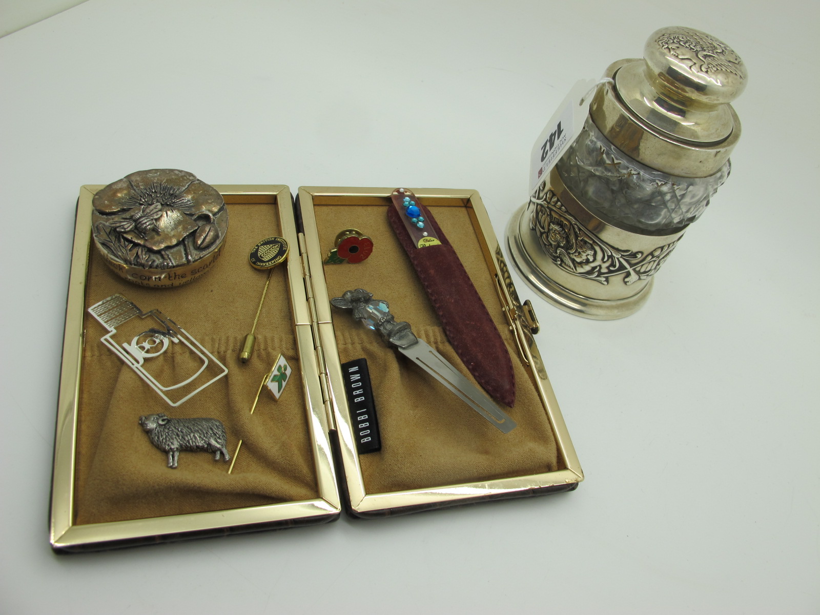 A Decorative Hallmarked Silver Mounted Cut Glass Jar, Birmingham 1903, the stopper detailed in