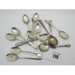 Fifteen Assorted Hallmarked Silver Teaspoons, (various makers and dates) some initialled (155grams).