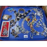 Assorted Costume Jewellery, including tumbled hardstone and chain necklace, large pendants on