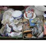 Oriental Ceramics, steins, Byurleigh tureens, Aynsley, Worcester, Beswick, etc:- Two Boxes.