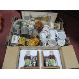 Golf - Harry Vardon Ceramic Tile Picture, pottery mugs, resin bookends:- One Box.