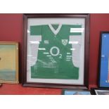 A Signed Irish Rugby Shirt 2006 Presented to Fagan's, names on verso, with certificate, framed, 81 x