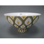 A Gustavsberg Pottery Bowl, of circular tapering form, painted with a stylised leaf pattern in