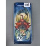 A Modern Moorcroft Pottery Rectangular Tray, painted in the 'Anna Lily' pattern, impressed and