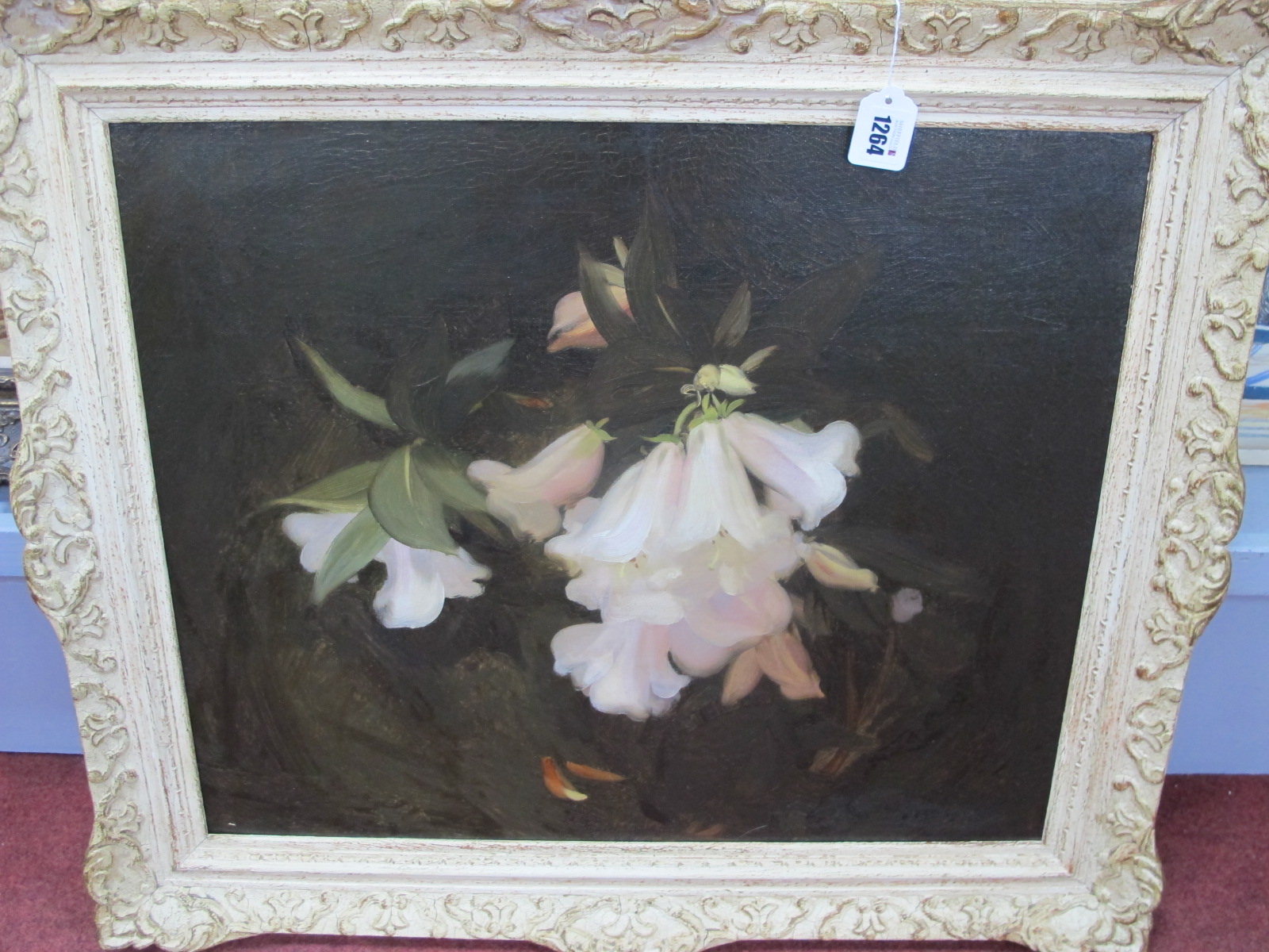 ENGLISH SCHOOL White Lilies, oil on canvas, signed indistinctly lower right, 49 x 59cm. - Image 6 of 8
