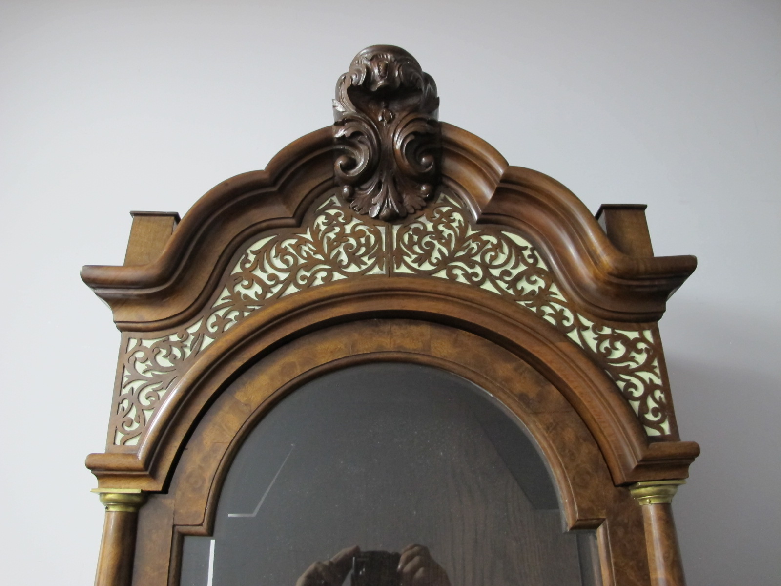 A XIX Century Paulus Bramer of Amsterdam Dutch Walnut Moonface Longcase Clock, the fretwork capped - Image 4 of 14