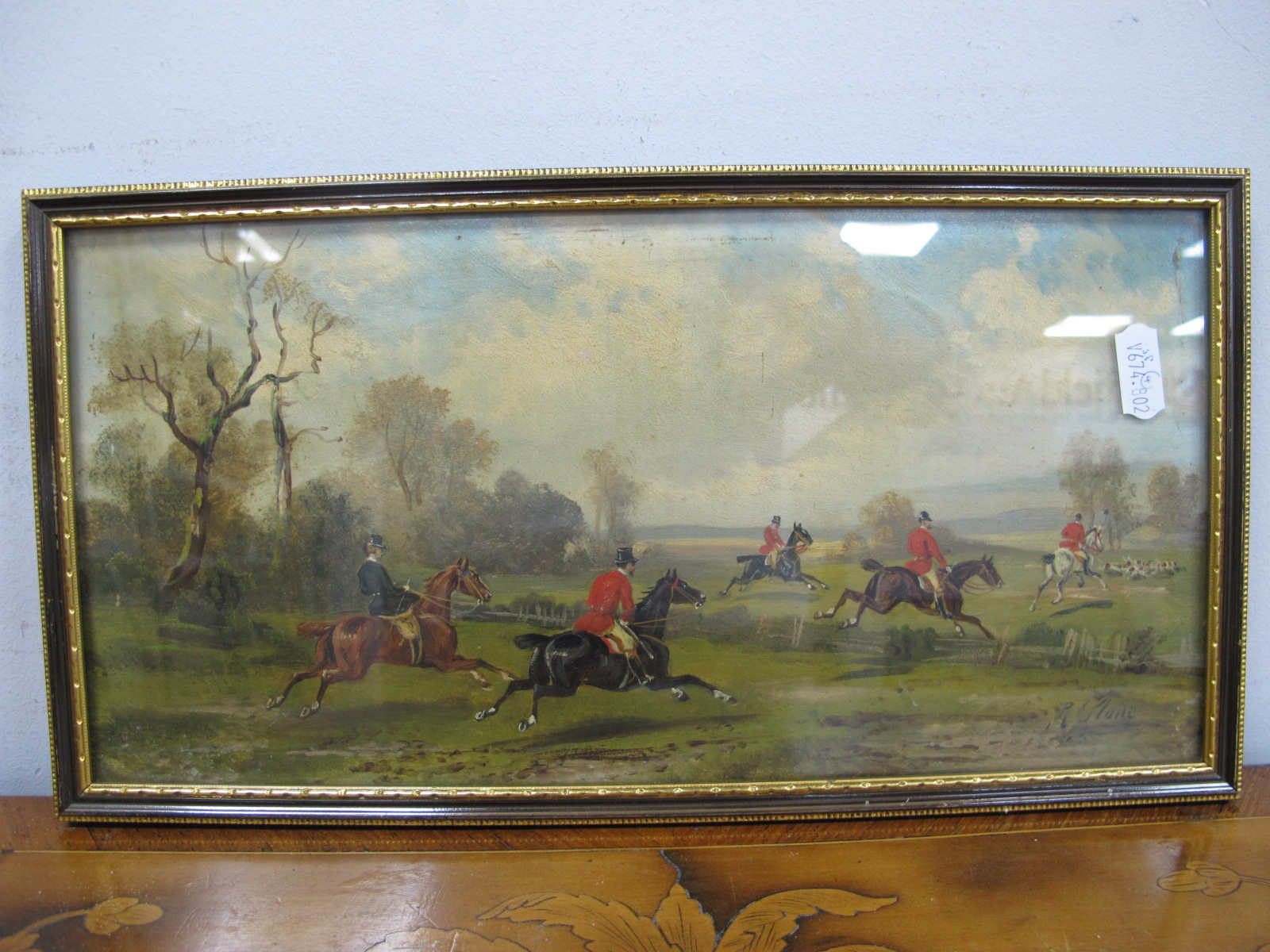 RUDOLPH STONE (1838-1914) Hunting Scenes, oils on board, a set of four, signed lower left and right, - Image 8 of 9