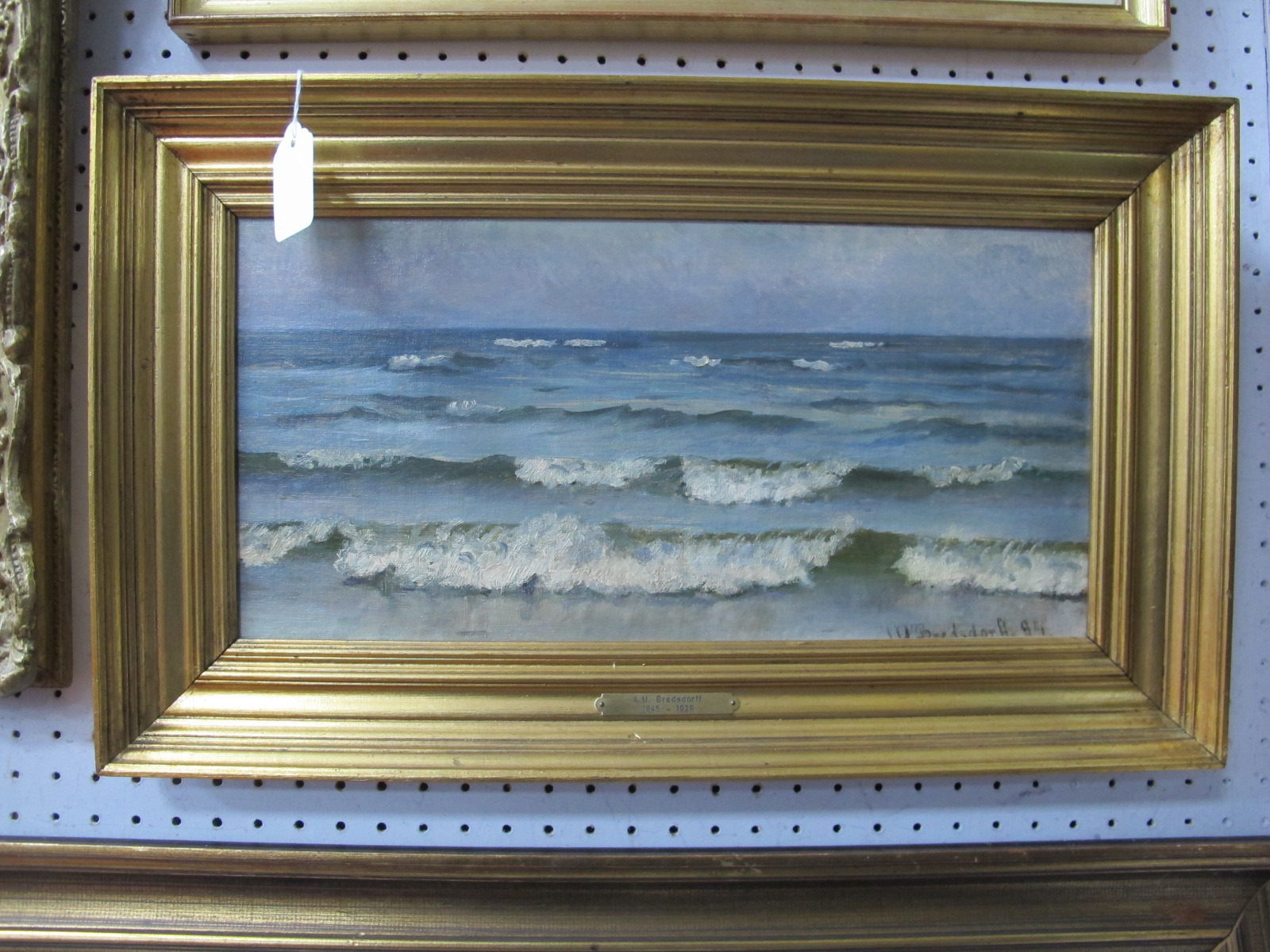 JOHAN ULRIK BREDSDORFF (1845-1928) Waves Crashing on a Shoreline, oil on board, signed and dated (