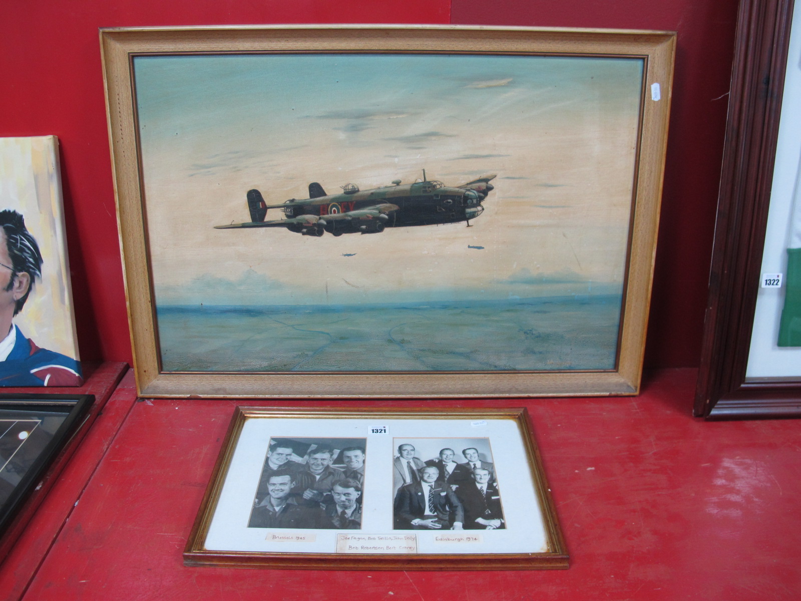 JOHN LARDER (XX Century) Lancaster Bomber, oil on board, signed lower right, 49.5 x 75cm. A