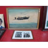 JOHN LARDER (XX Century) Lancaster Bomber, oil on board, signed lower right, 49.5 x 75cm. A