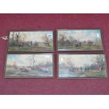 RUDOLPH STONE (1838-1914) Hunting Scenes, oils on board, a set of four, signed lower left and right,