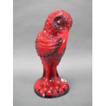 A Peggy Davies Ruby Fusion Comic Grotesque Pottery Bird 'The Whisperer', from the Phoenix series,