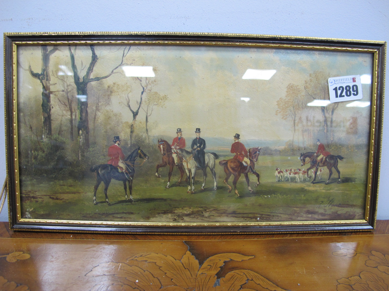 RUDOLPH STONE (1838-1914) Hunting Scenes, oils on board, a set of four, signed lower left and right, - Image 2 of 9