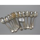 A Set of Six Hallmarked Silver Old English Thread Pattern Table Spoons, George Adams, London 1845,