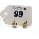 A Pair of Modern 18ct Gold Single Stone Diamond Earstuds, each brilliant cut stone claw set within