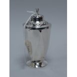 A Stylish Hallmarked Silver Sugar Caster, Roberts & Belk, Sheffield 1931, of Art Deco design, with