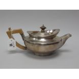 A Hallmarked Silver Tea Pot, Robert & Samuel Hennell, London 1805, of plain circular form with