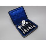 A Set of Six Hallmarked Silver Teaspoons, Mappin & Webb, Sheffield 1918 (80grams), in a fitted case.