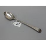 A Hallmarked Silver Basting Spoon, (bottom struck) WP, London 1770(?), initialled, 26cm long