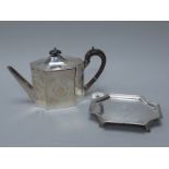 A Matched Georgian Hallmarked Silver Teapot and Stand, Henry Chawner, London 1794, 1795, each of