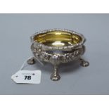 A Decorative Georgian Hallmarked Silver Large Salt, David Hennell, London 1760, of shaped oval form,