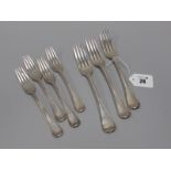 A Matched Set of Three Hallmarked Silver Old English Thread Pattern Table Forks, London 1815,