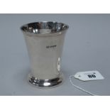 A Hallmarked Silver Tumbler Vase, HA, Sheffield 1926, of plain tapering cylindrical form, 8.8cm high