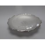 A Hallmarked Silver Footed Dish, Birmingham 1935, of shaped design with monogram style detail to the