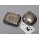 A Hallmarked Silver Vesta Case, M&Co, Chster 1903, of plain rounded rectangular form, monogrammed (