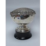 A Hallmarked Silver Rose Bowl, HF&Co, Sheffield 1926, inscribed "To Arthur Moore In remembrance