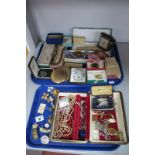 A Mixed Lot of Vintage Costume Jewellery, including gilt necklaces, bead necklaces, brooches, ladies