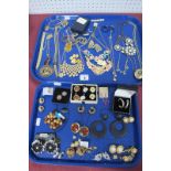 Assorted Costume Jewellery, including necklaces, earrings, etc :- Two Trays