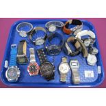 Assorted Modern Gent's Wristwatches, including Discovery Adventure, Martian, Lorus, Casio, etc :-
