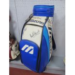 Golf - Mizuno Blue Golf Club Bag, bearing many signatures including Brian Waites, Maurice Bembridge,