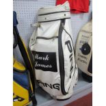 Golf - Mark James White Ping Golf Club Bag, bearing his name.