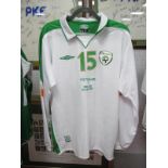 Alan Quinn Republic of Ireland White Match Shirt by Umbro, with embroidered details Switzerland v.