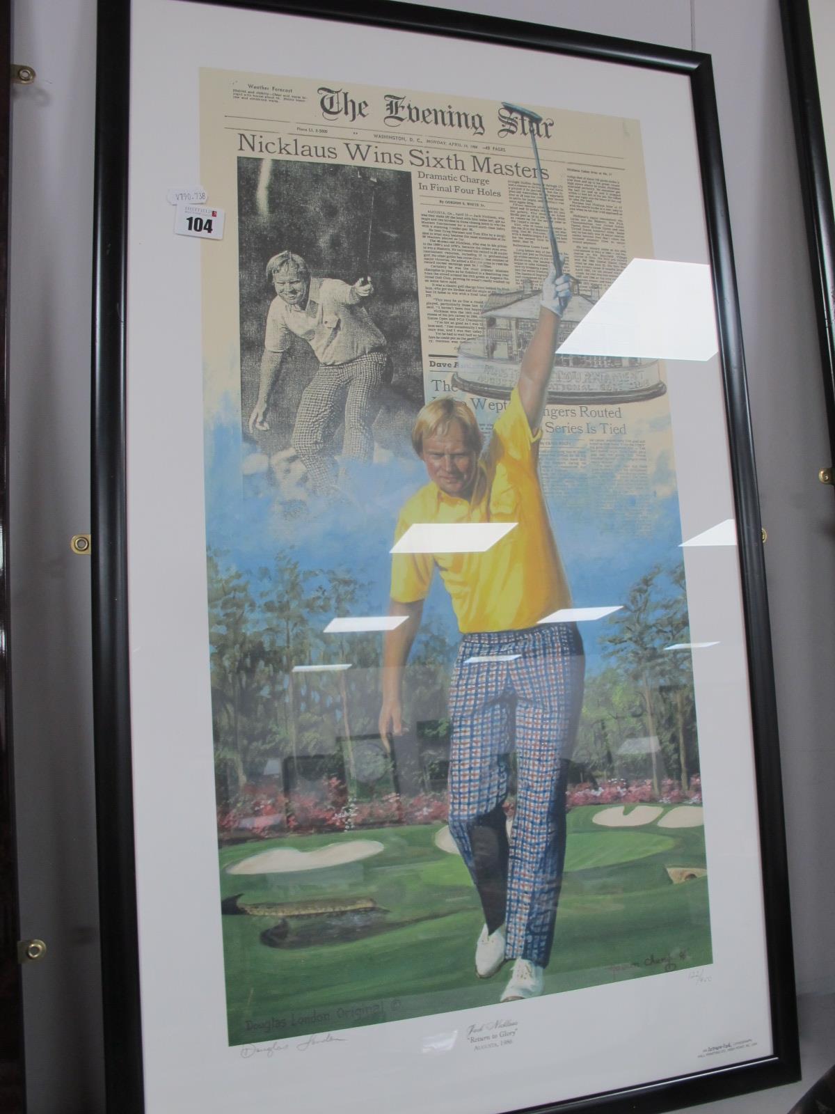 Golf - Jack Nicklaus Limited Edition Colour Print of 950 After H Chung, pencil signed Douglas London