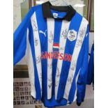 Alan Quinn Sheffield Wednesday Blue & White Striped Match Shirt by Puma, bearing Sanderson logo
