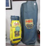 Golf - Peter Butler British Ryder Cup Team 1971 Clubs Bag in Yellow and Blue, featuring Lion rampant