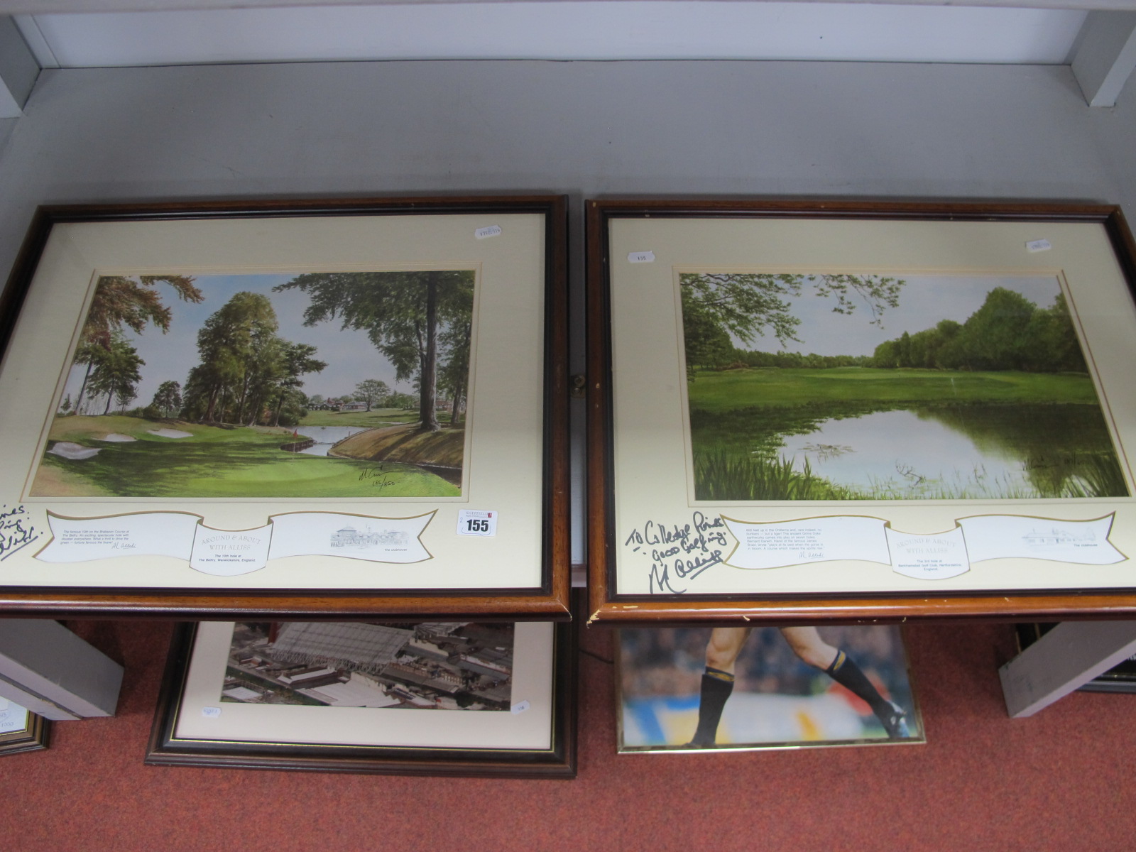 Golf - Peter Alliss Limited Edition Colour Prints 'Berkhamsted' and 'The Belfry', both black pen