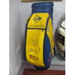 Golf - John Daly Yellow and Blue Golf Club Bag by Dunlop, bearing '84 Number', 'Loco', 'RG Designs',