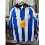 Philip O'Donnell Sheffield Wednesday Blue & White Striped Match Shirt by Puma, bearing Chupa Chups