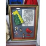 Boxing - Nigel Benn, Signed Lonsdale Green and Yellow Bout Shorts and Red Right Hand Glove, both